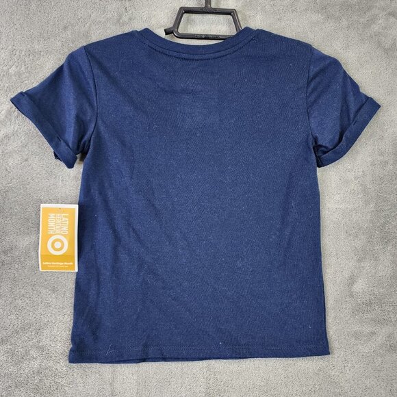 Unisex Kids Navy Shirt Dream Big Short Sleeve Crew Neck Latino Heritage Size 5T - Picture 2 of 9